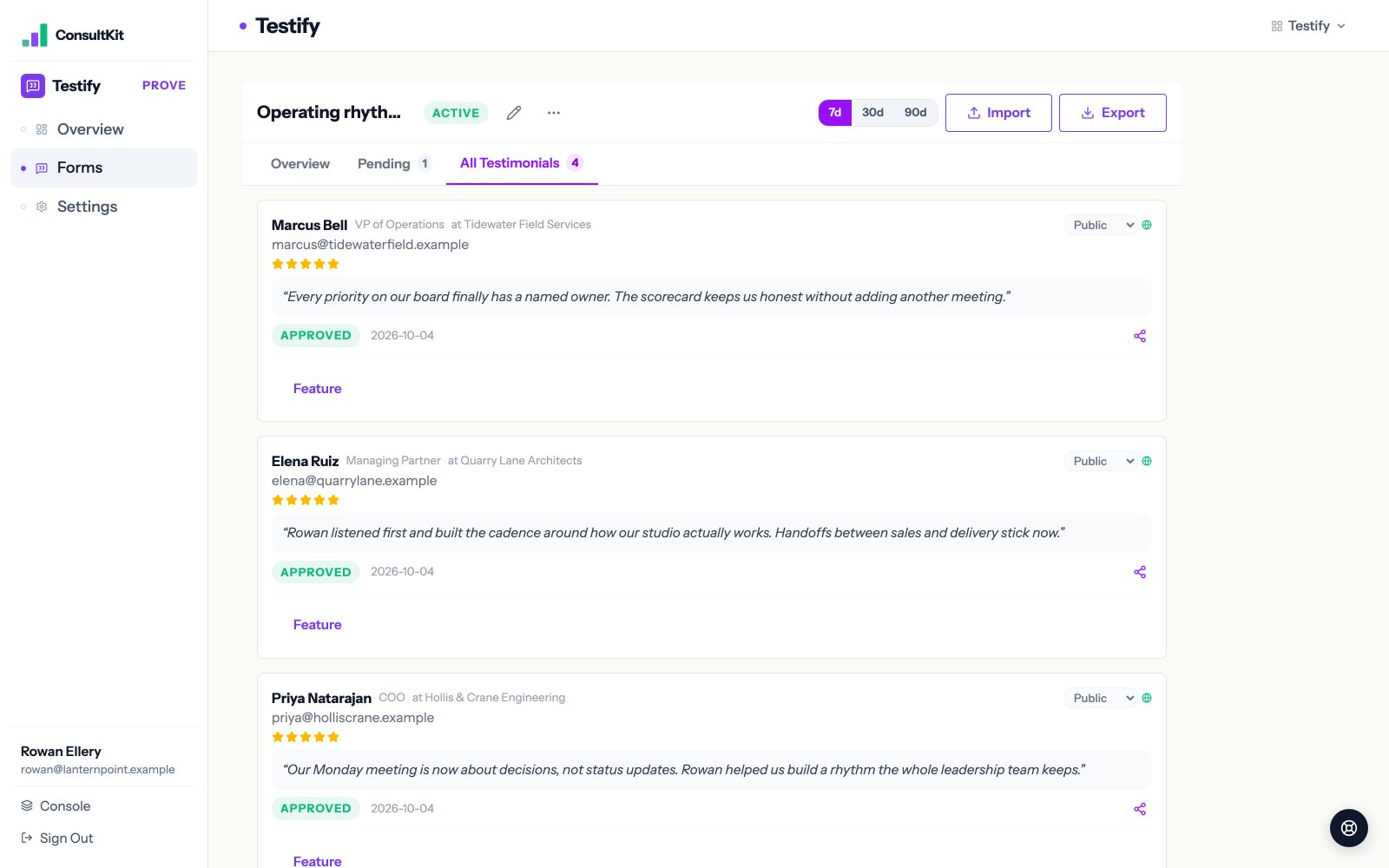 The Testify app